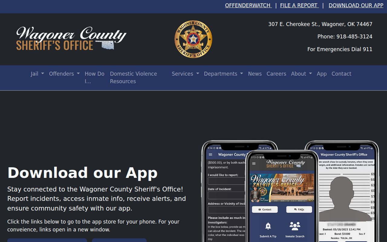 Wagoner County Most Wanted sheriff app features source