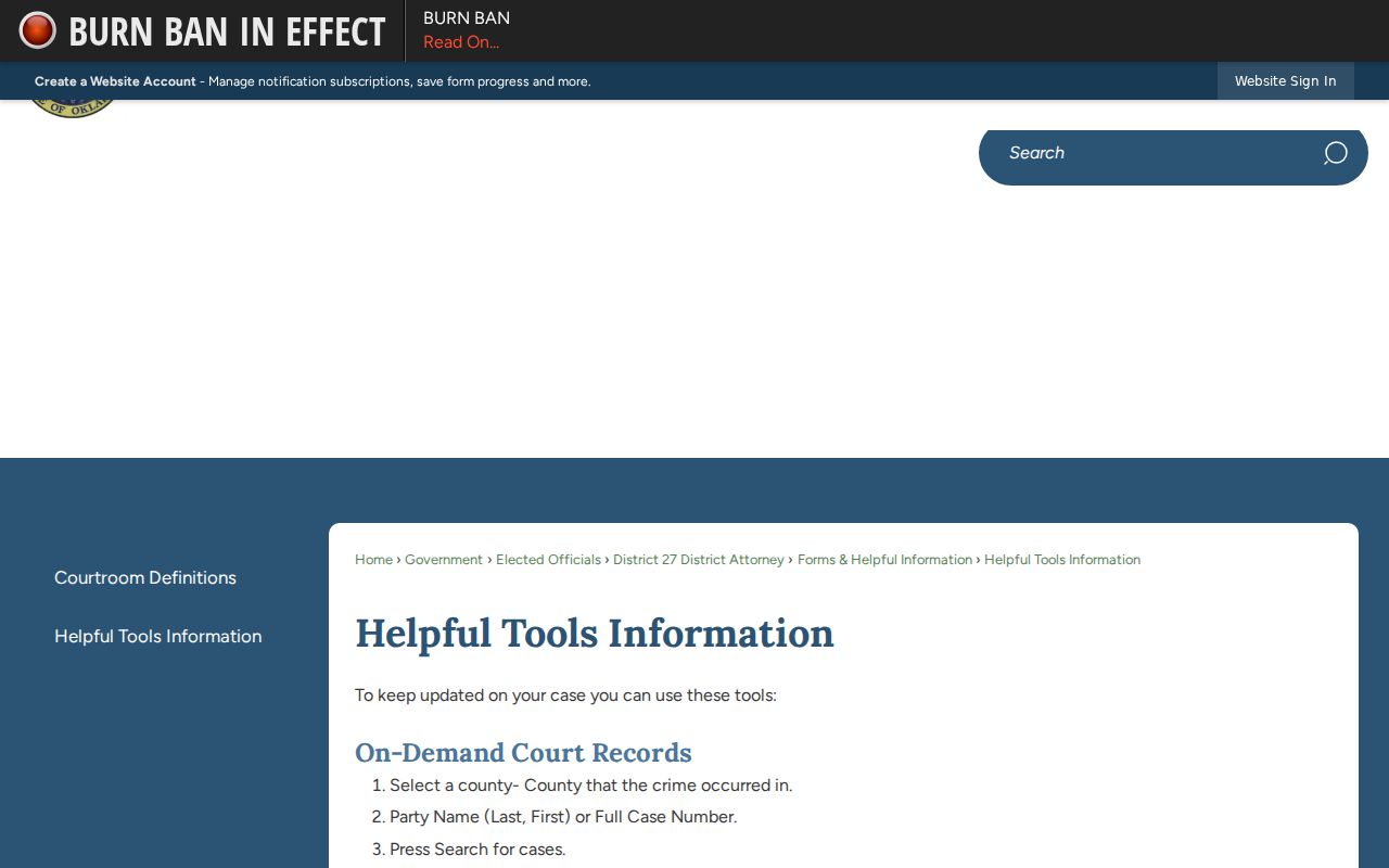 Wagoner County warrant lookup OSCN court search instructions