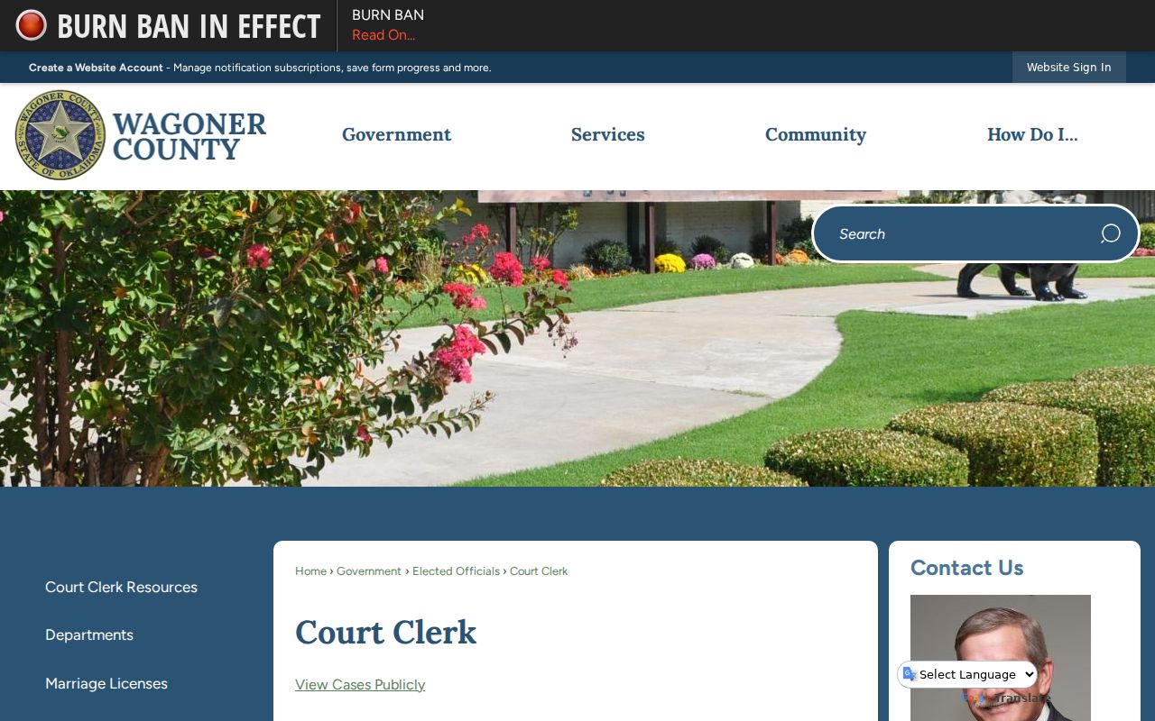 Wagoner County bench warrant Court Clerk source