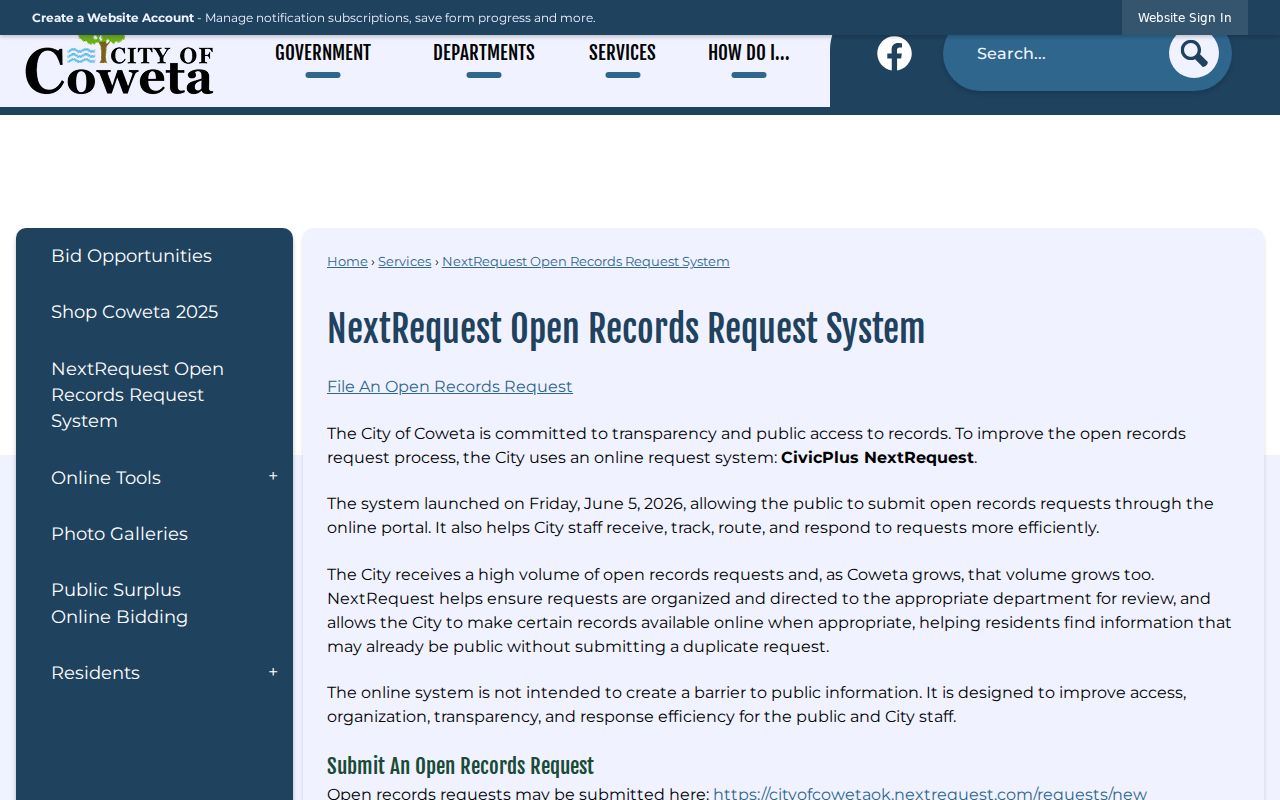 Wagoner County municipal warrant Coweta public records request source